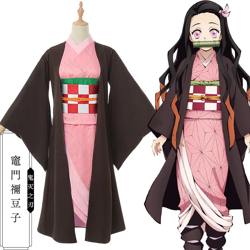 Новый аниме демон убийца: Kimetsu no Yaiba Kamado Nezuko Косплей Костюм женское платье для