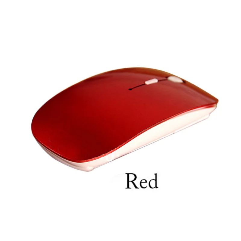 Red Компьютерная мышь для ноутбука, ультратонкая оптическая беспроводная мышь 2,4G, USB приемник, беспроводная воздушная мышь - Цвет: Red