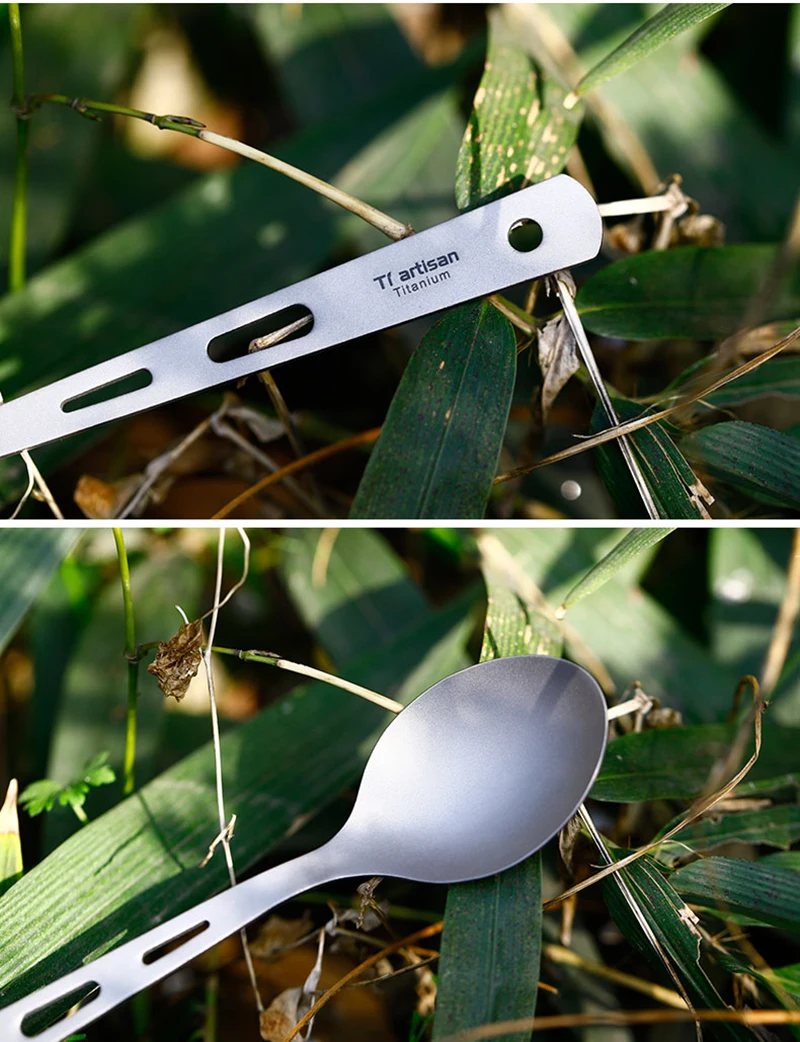 Tiartisan 3 шт. Титановая посуда с ножом вилка ложка Spork набор столовых приборов посуда инструменты для кухни дома Ta8106