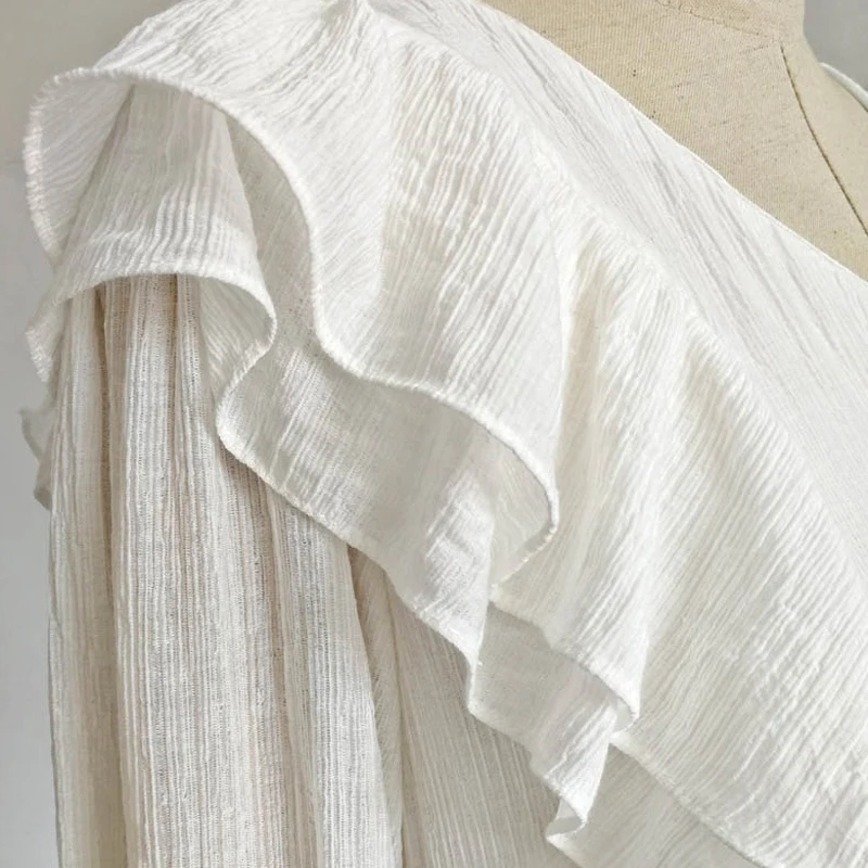 Мягкое шифоновое белое платье | Женская одежда