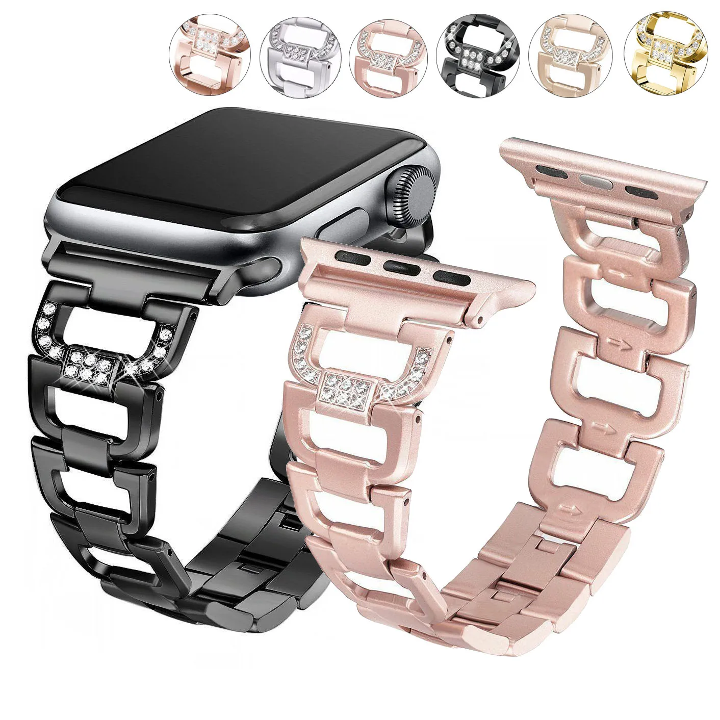 Ремешок Essidi из нержавеющей стали для Apple Watch Series 6 SE 5 4 3 2 1 металлический браслет
