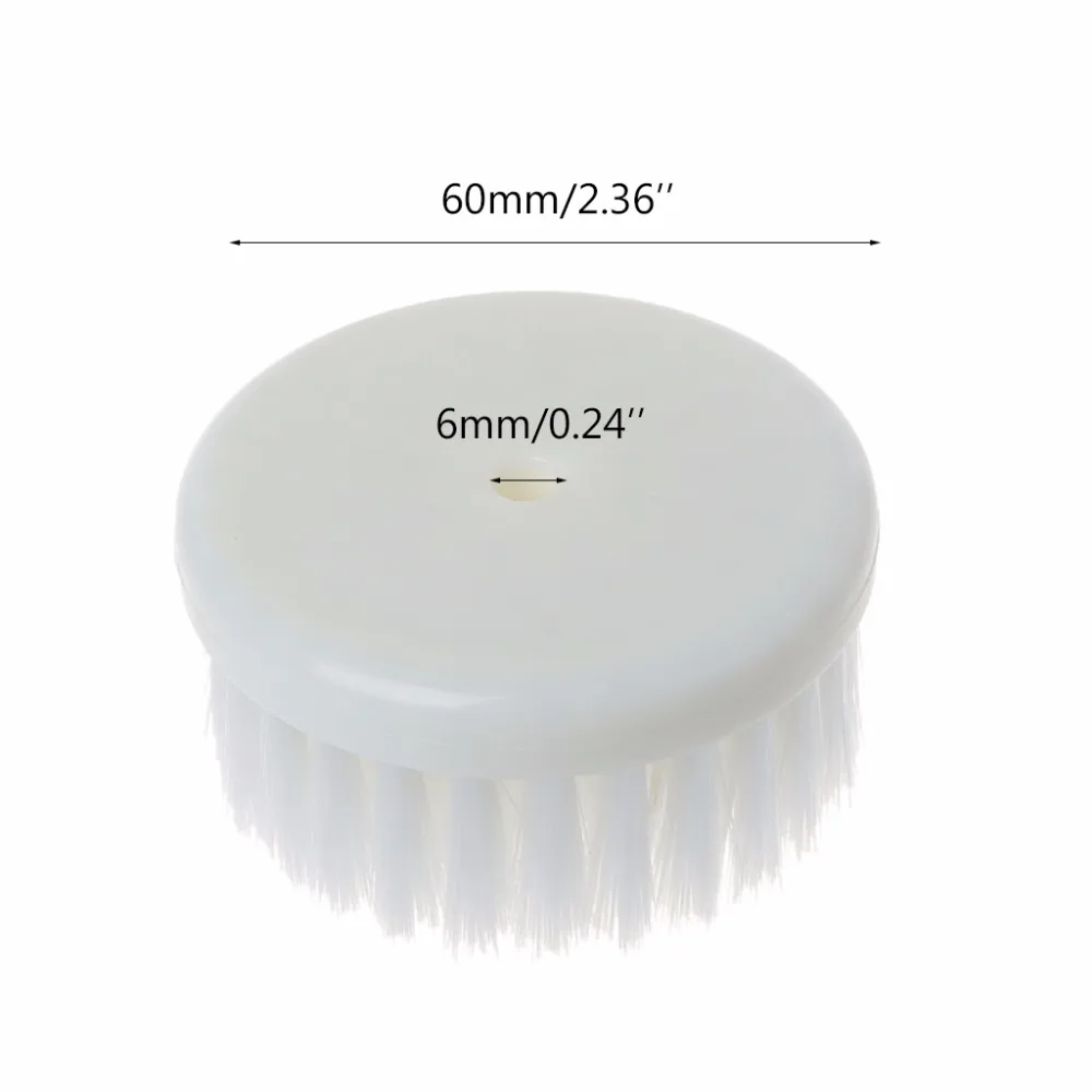 

60mm White Nanowire + Plastic Soft Drill Powered Brush Head For Cleaning Car Carpet Bath Fabric