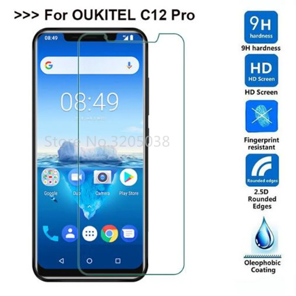 2 шт Oukitel C12 Pro закаленное стекло для Oukitel C12 Pro защита экрана 9H Взрывозащищенная ЖК-пленка для Oukitel C12 Pro