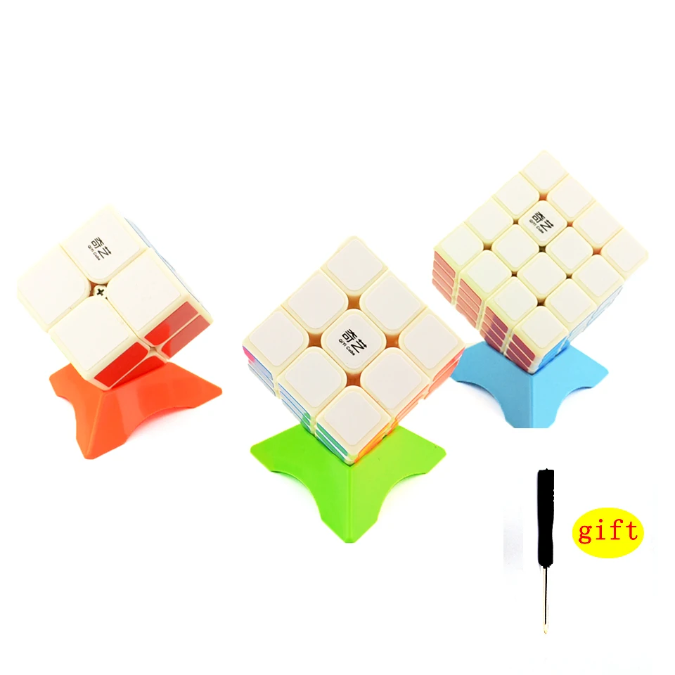 3 шт./компл. 2x2x2 3x3x3 4x4x4 стикеры гладкой Волшебные кубики конкурс Скорость