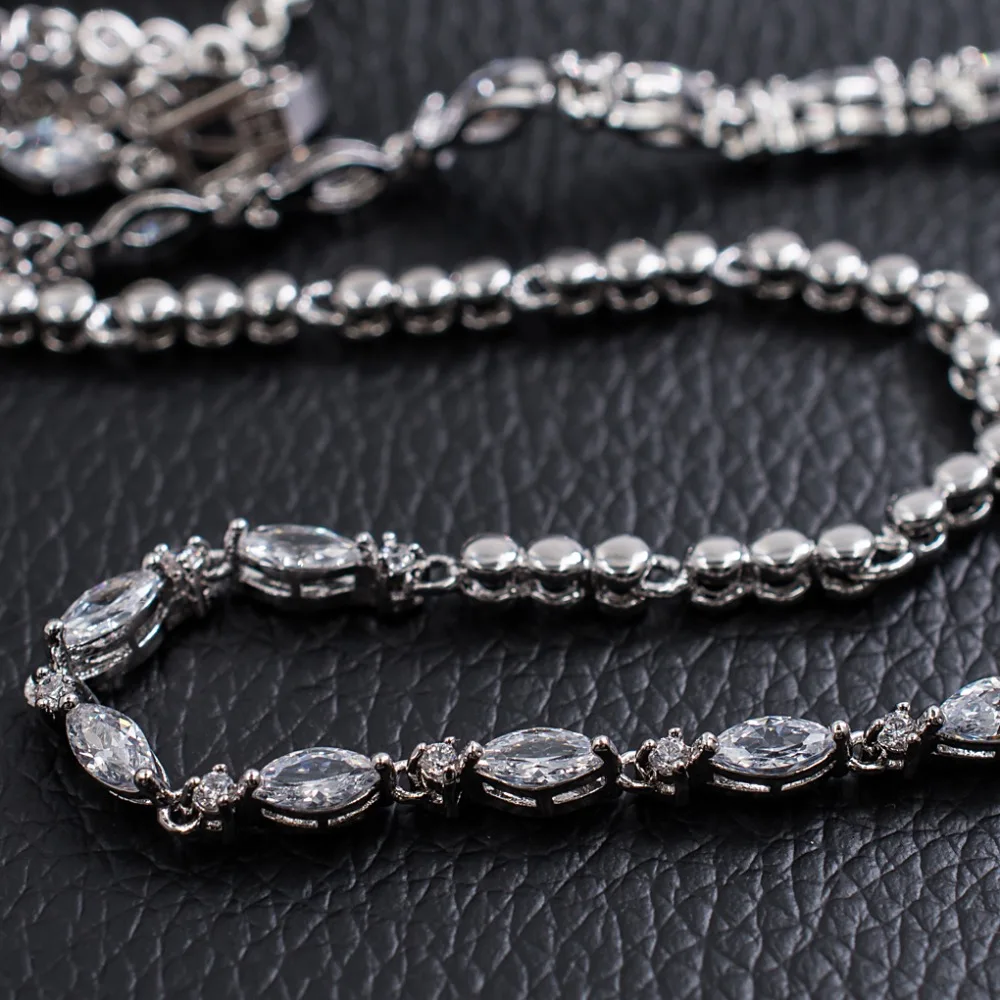 Новинка 2017 свадебное ожерелье для невесты с фианитом ААА набор серег высокое