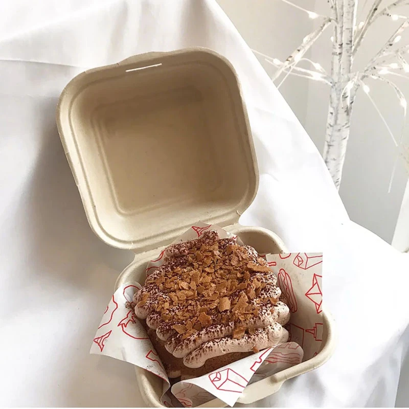 Ланч-бокс, чехол для торта, упаковочная коробка, коробка для собачки, одноразовая биоразлагаемая ресторанная коробка на вынос, контейнер с ручной краской, мини-бокс, 25 шт