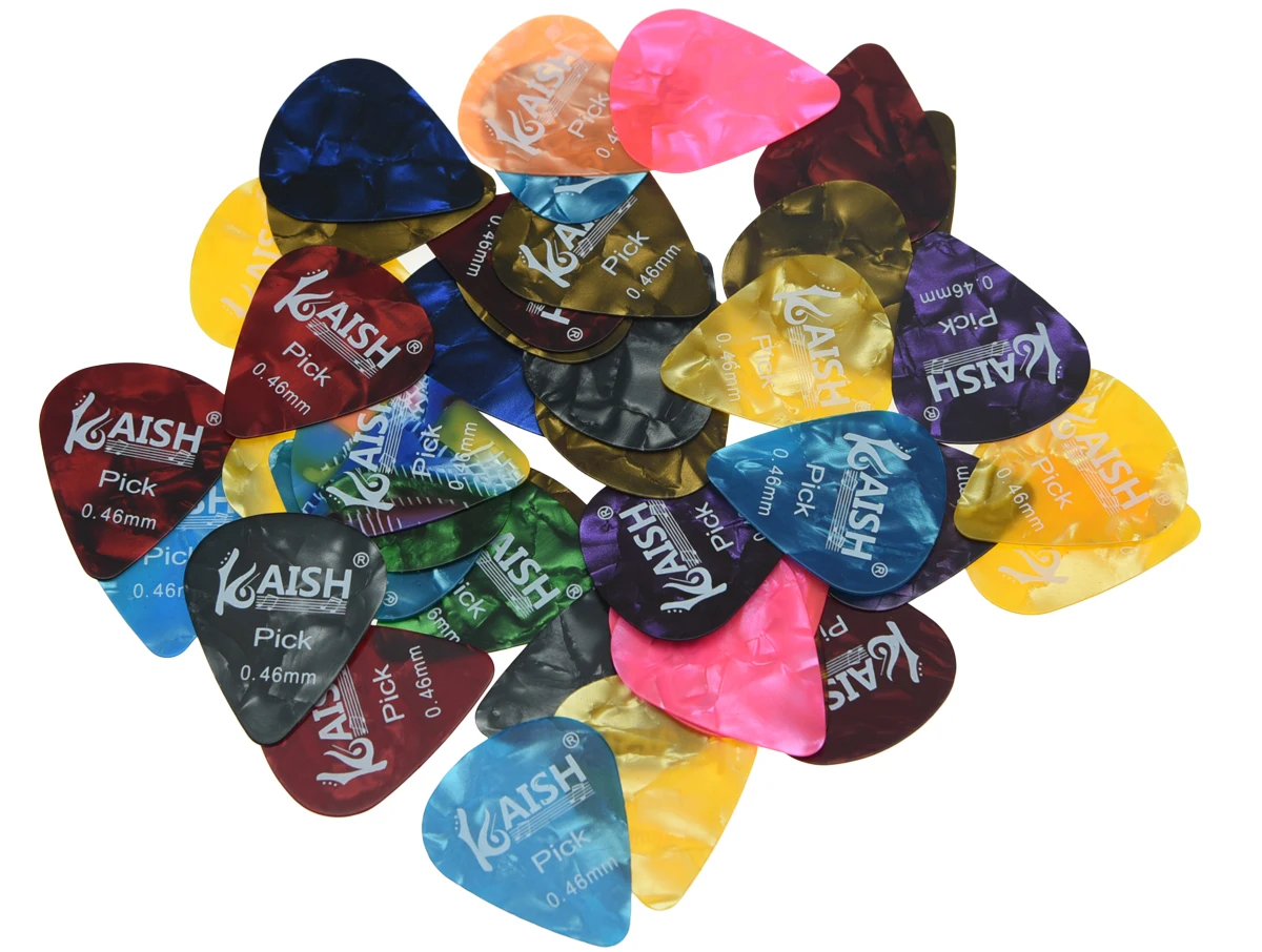 

KAISH 60pcs Smooth Acoustic Electric Guitar Pick Picks 0.46mm Celluloid Guitar Plectrum Plectrums