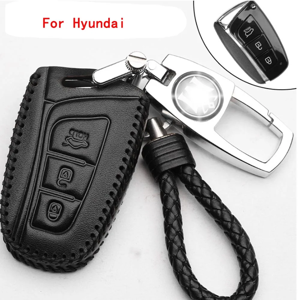Для hyundai Santa Fe 2013 автомобильный Стайлинг авто ключ чехол из натуральной кожи дистанционный ключ чехол Аксессуары