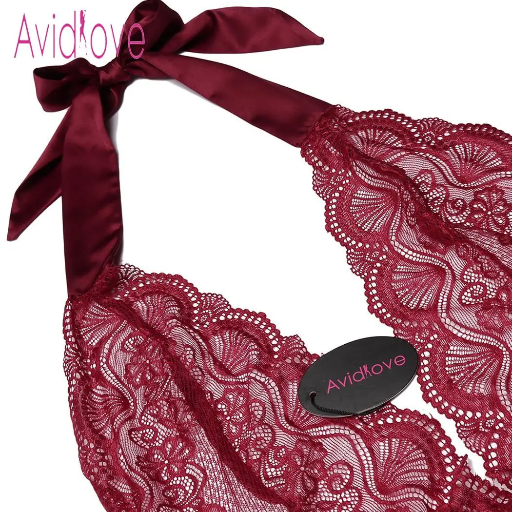 Avidlove Женское боди с чулками из атласа два предмета сексуальное нижнее белье
