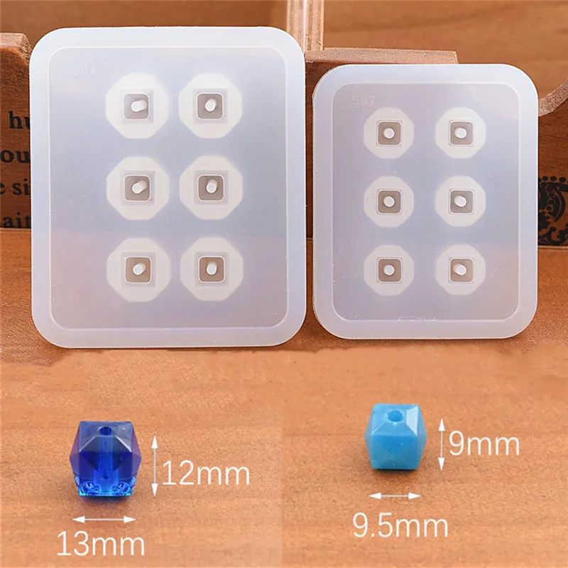 SNASAN 8 штук силиконовые формы для ювелирных изделий 9mm12mm16mm кубический шар бусины с отверстием 6 отсек эпоксидной смолы Силиконовые формы ручной работы