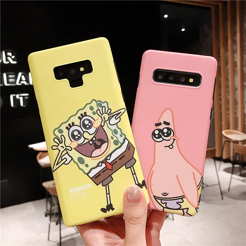 SpongeBob Cases For Samsung Galaxy S10 Plus S10e S7 Edge S8 S9 Note 8 9 Soft IMD Phone Back Cover Gifts |