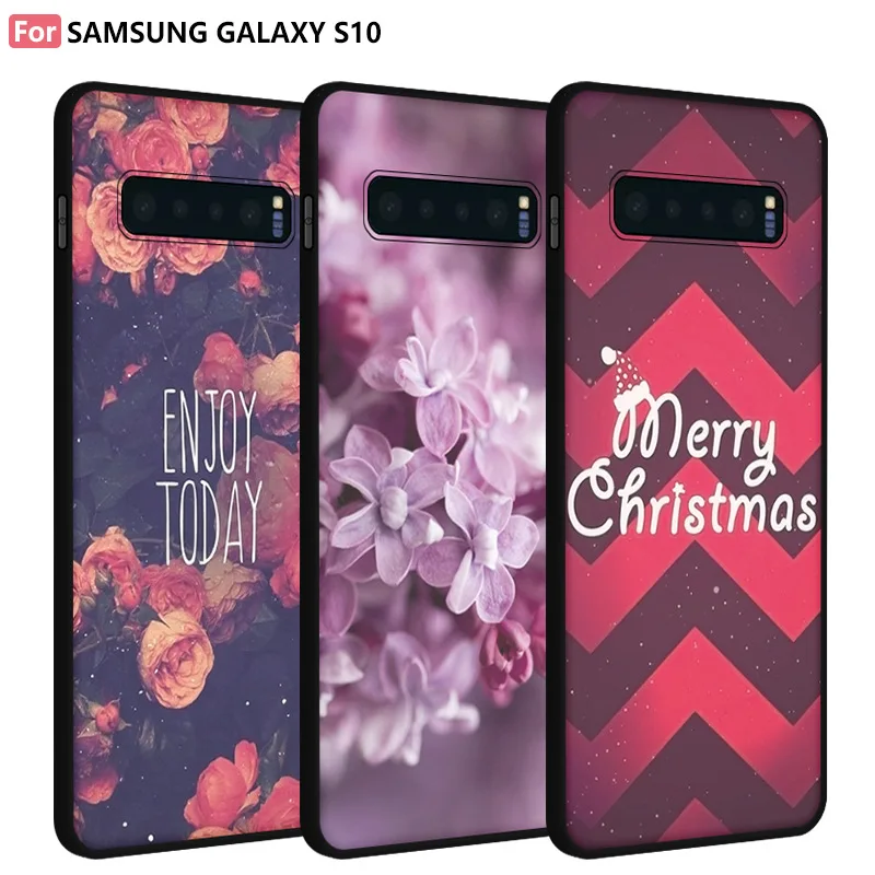 Чехол для Samsung Galaxy S10 Plus Lite Черный матовый чехол с рисунком + Capa Coque Funda | Мобильные