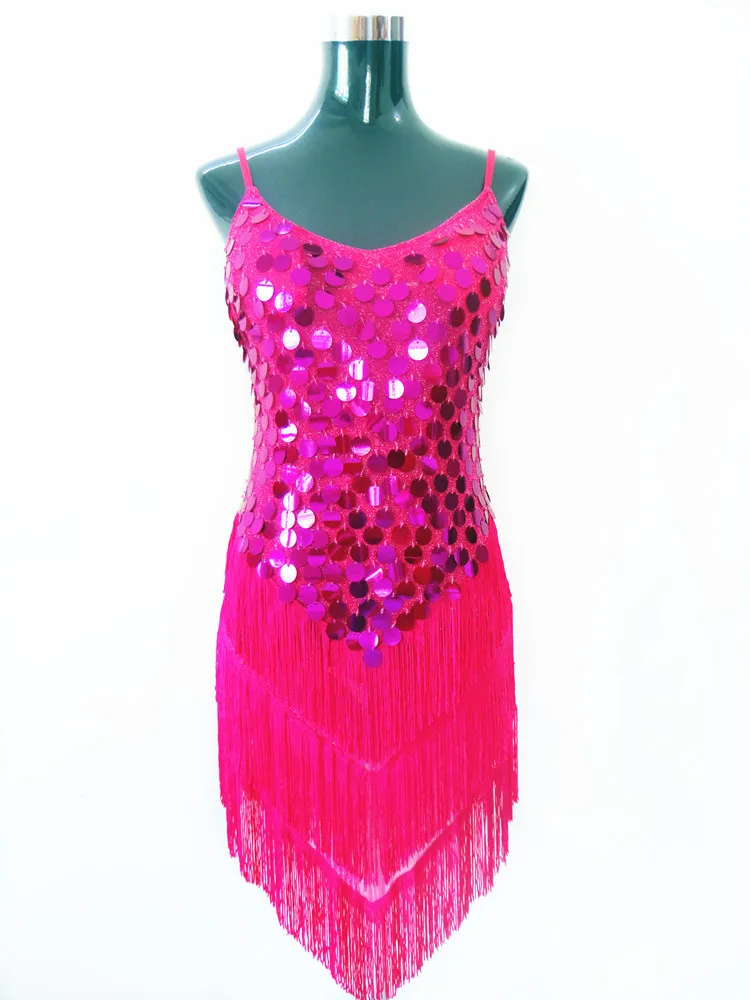 Платье с кисточками для латинских танцев блестками профессиональное платье