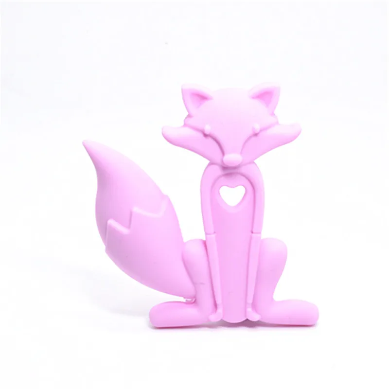 Mordedor de silicona con forma de zorro para beb&eacute;, dentici&oacute;n de silicona de grado alimenticio, con forma de animales de dibujos animados, 5 piezas-2