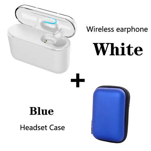 single add blue bag Для Iphone Android Earpod Bluetooth 5,0 наушники стерео беспроводные наушники, 1500 мАч зарядная коробка Q32 наушники гарнитура PK i10 - Цвет: single add blue bag