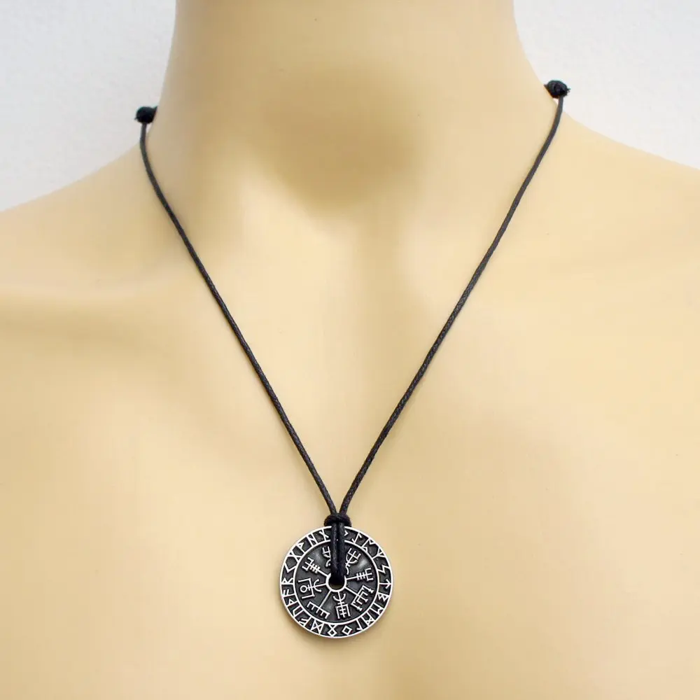 DASHI винтажный Valknut языческий амулет Vegvisir Viking воск шнур скандинавский норвежский