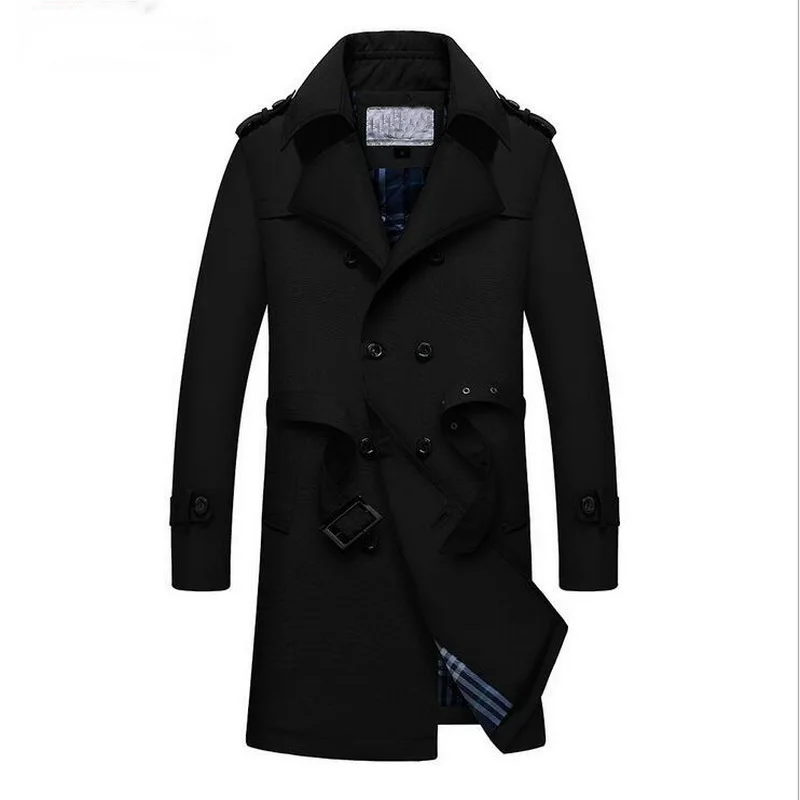 British Trench Men Slim Double Breasted Mens Long Trench Coat Trenchcoat Jacket Male Coat TBusiness Casual rench