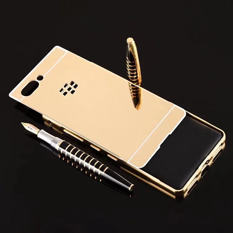 Роскошные зеркальные чехлы из розового золота для Blackberry Key 2, алюминиевая металлическая рамка, задняя крышка для Blackberry Key2