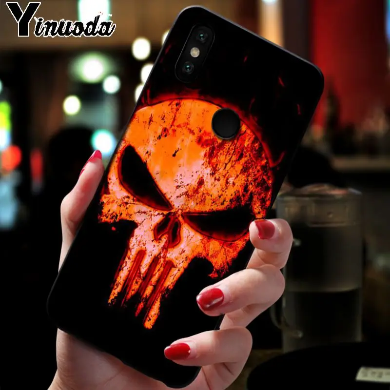 Yinuoda Каратель маска череп аксессуары чехол для телефона xiaomi redmi 7 5plus 6pro 6a 4x go note5 note7 note6pro mi8se 9se coque