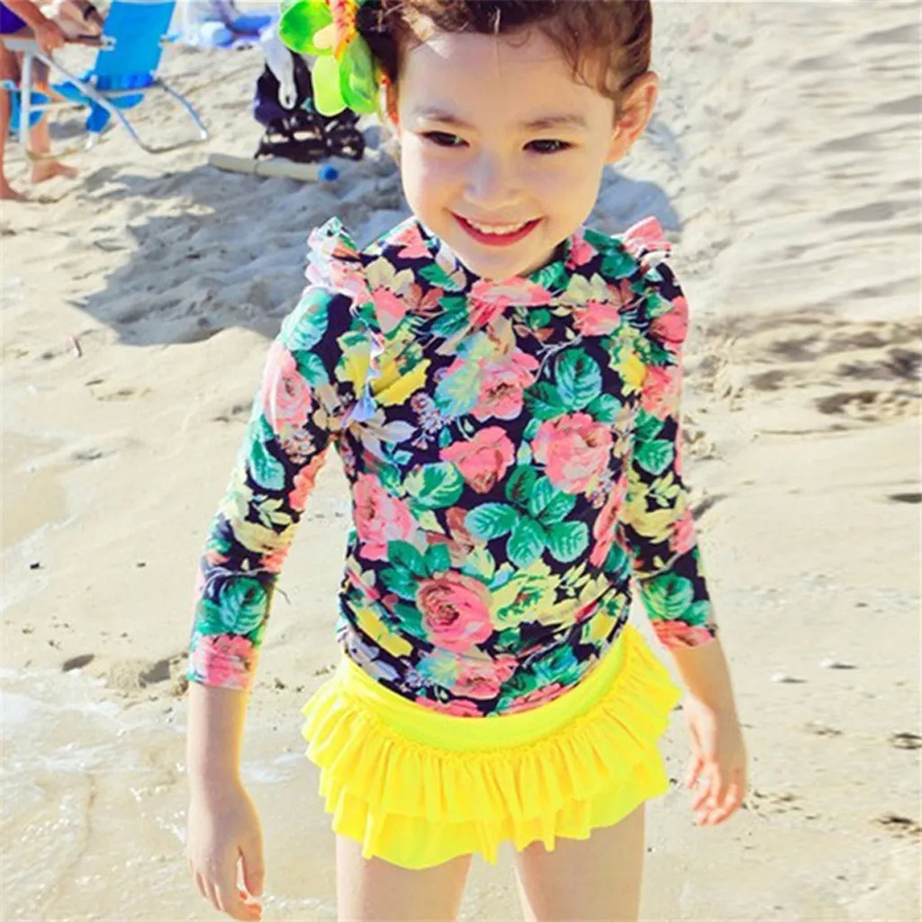 Костюм для купания маленьких девочек полиэстер летняя детская одежда с