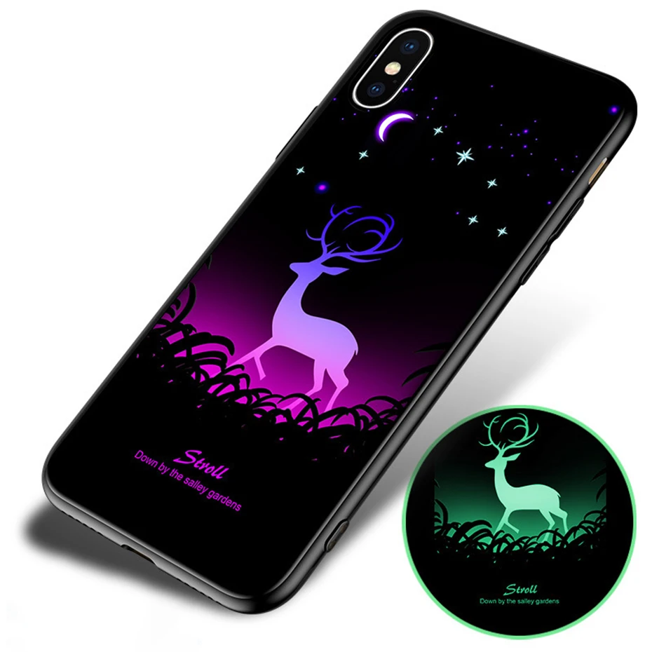 Светящийся чехол для Iphone X 7 Plus 6 6S окрашенный с картинкой из сериала Teen Wolf мягкий