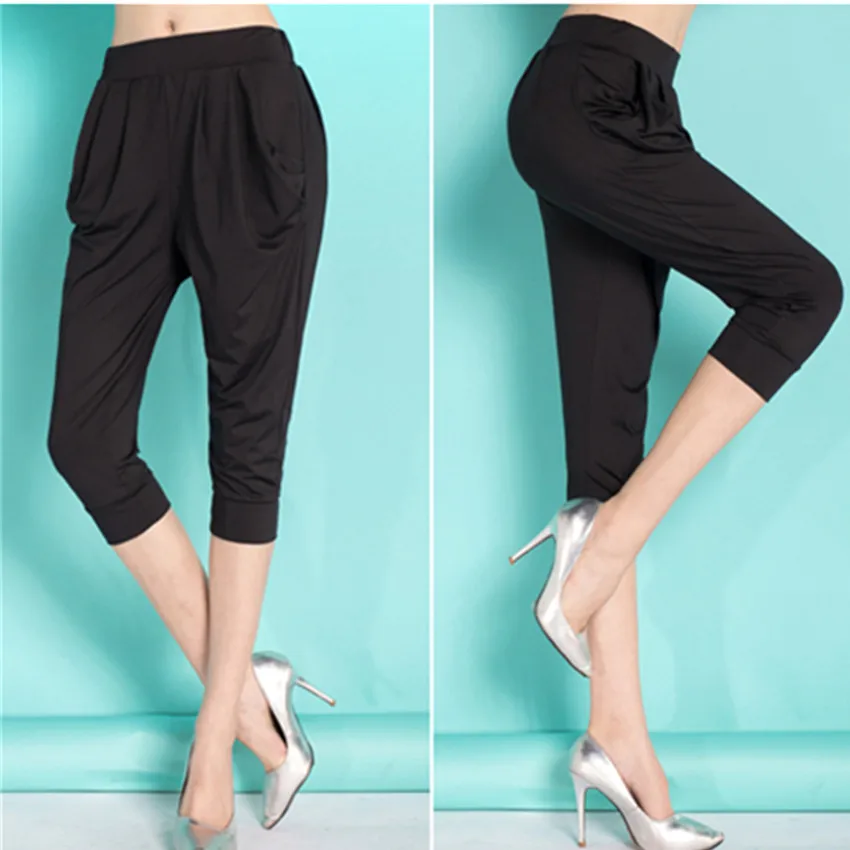 

Summer Trousers Women 4XL 5XL 6XL Elastic Waist Pants Fashion Harem Pants Women Casual Trouser Pantalon Femme