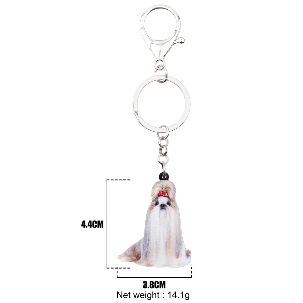 Bonsny акриловые Мультяшные китайские Shih Tzu собачьи брелки новинка ювелирные