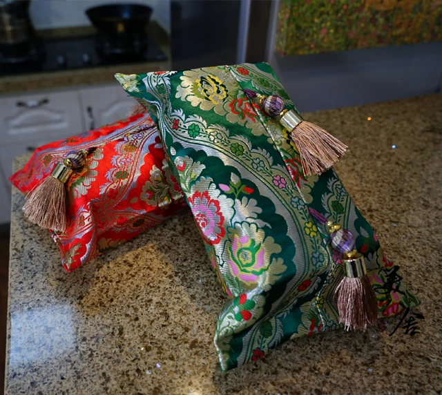 Толстая настольная дорожка классическая красная парча модная Роскошная вышивка