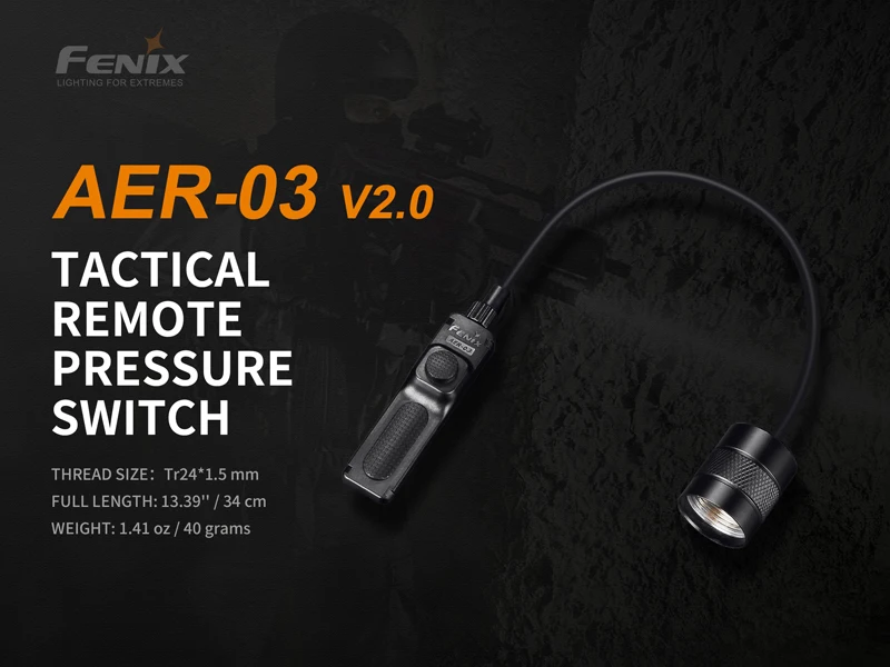IP68 Номинальная защита Fenix AER-03 V2.0 тактический дистанционный переключатель давления для фонарей