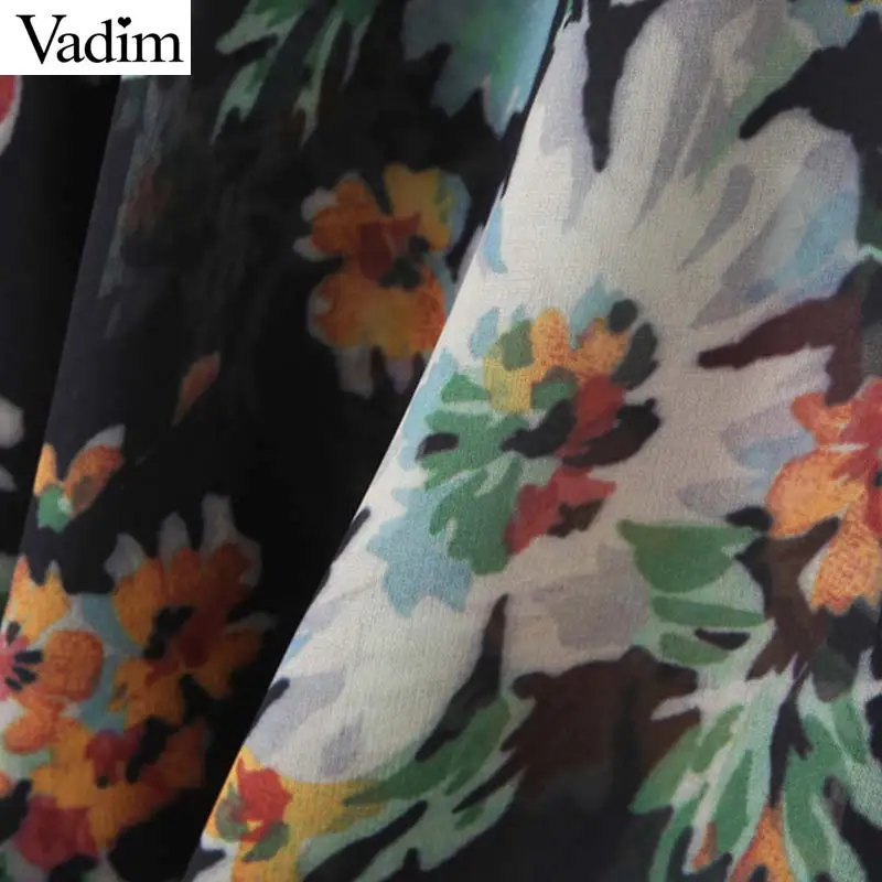 Vadim женская блузка с цветочным принтом длинный стиль отложной воротник рукав
