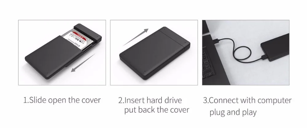 ORICO чехол для корпуса жесткого диска корпус 2," USB 3,0 SATA HDD Box HDD жесткий диск внешний жесткий диск HDD корпус черный чехол