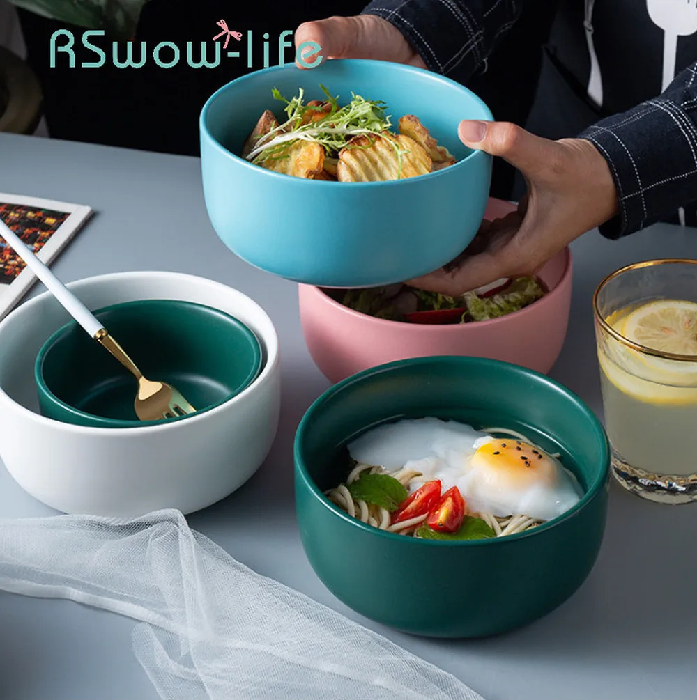 

4.5 Inch / 6 Inch Ceramic Bowl Household Tableware Rice Bowls Soup Bowls Matte Salad Bowl For Kitchen Utensils