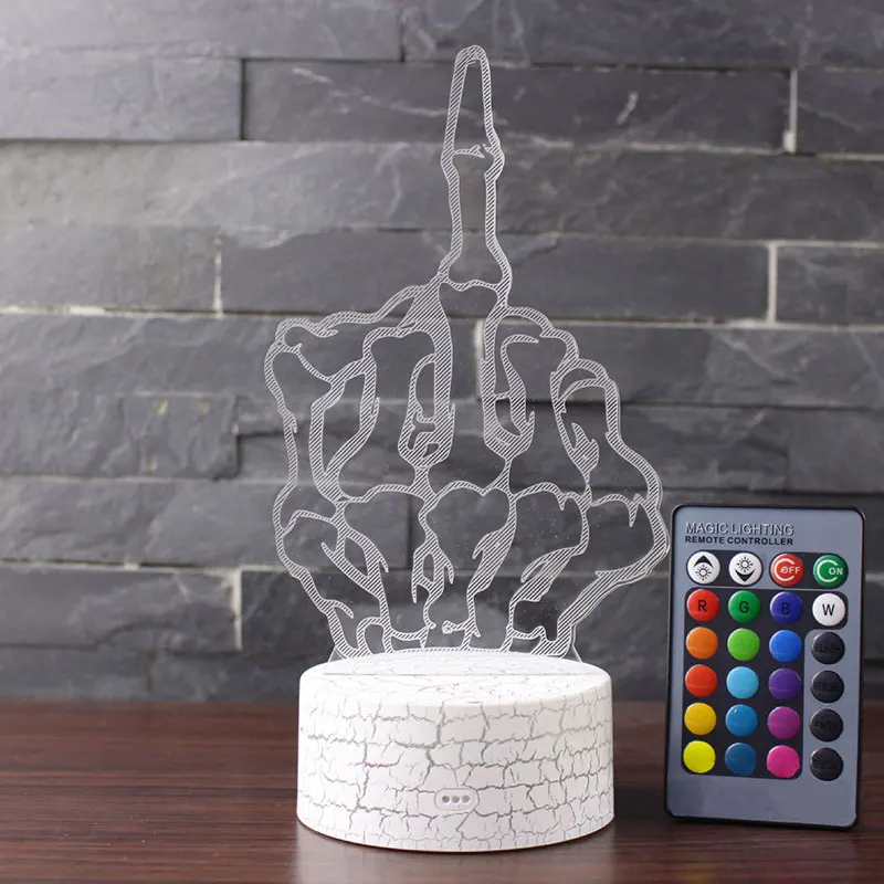 Светодиодная лампа с сенсорным экраном 7 цветов 3D ночсветильник
