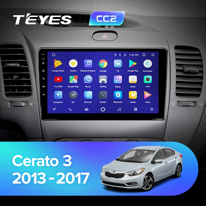 TEYES CC2 Штатная магнитола для Kia Cerato 3 YD 2013- Киа Серато 3 YD Android 8.1, до 8-ЯДЕР, до 4+ 64ГБ 32EQ+ DSP 2DIN автомагнитола 2 DIN DVD GPS мультимедиа автомобиля головное устройство