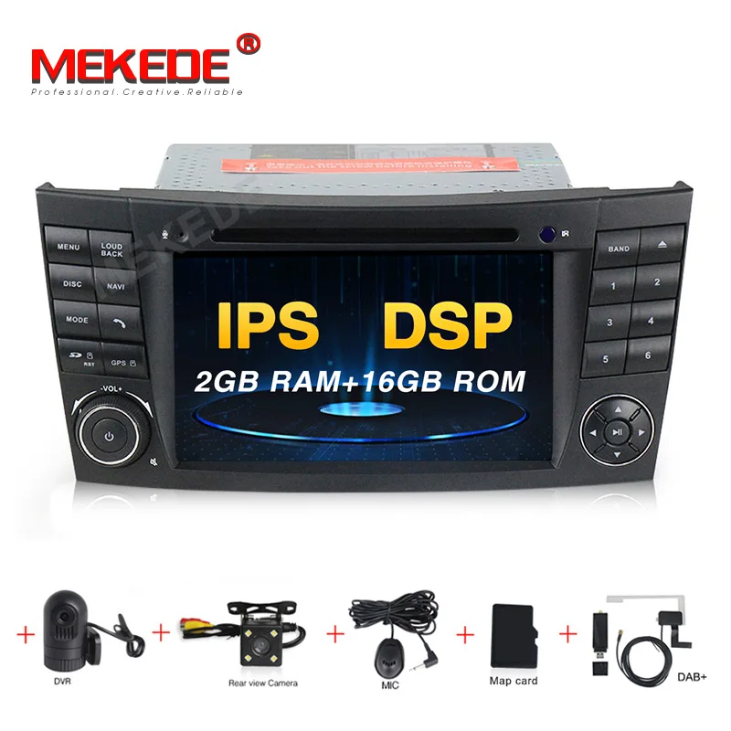 MEKEDE Android 9,0 ips DSP сенсорный автомобильный dvd-плеер с экраном для Mercedes Benz E-Class W211 E200 E220 E300 E350 четырехъядерный Wifi радио - Цвет: 16G CAMERA DVR DAB