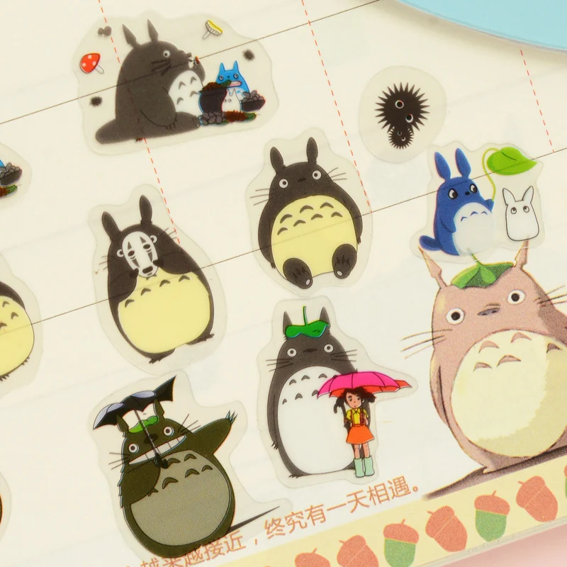 60 шт./упак. Kawaii Totoro наклейка s ПВХ прозрачная декоративная для дневника альбома DIY