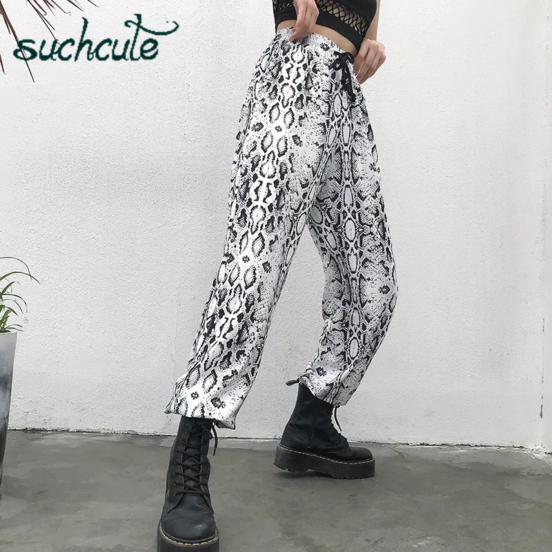 SUCHCUTE женские брюки с принтом спортивная женская одежда Ulzzang конфеты Лесер тонкий Harajuku уличная одежда горчичный летний корейский брюки