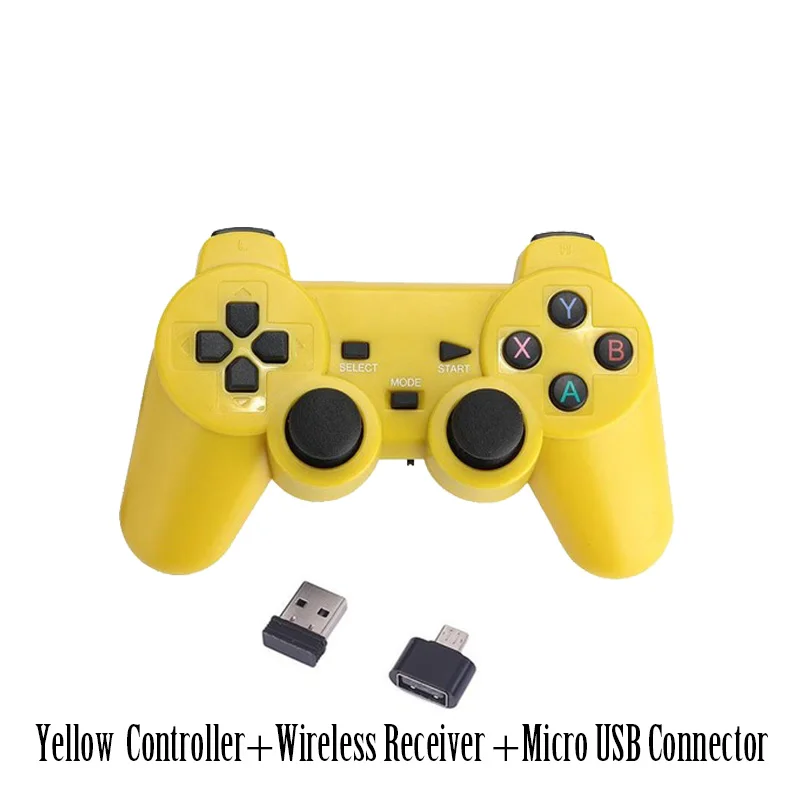 Yellow Micro USB Беспроводные Игровые приставки для Android смартфона/планшета/ПК/PS3/tv Box игровой контроллер для Smart tv set top box - Цвет: Yellow Micro USB