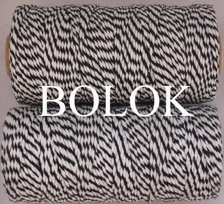 Двухцветный хлопковый шпагат Бейкера (черный/белый) (110 ярдов) 15 шт./лот Бесплатная