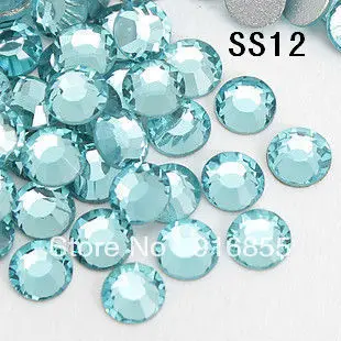 Продвижение 1440 шт./пакет ss12 небесно-голубой цвет плоские задние стразы не