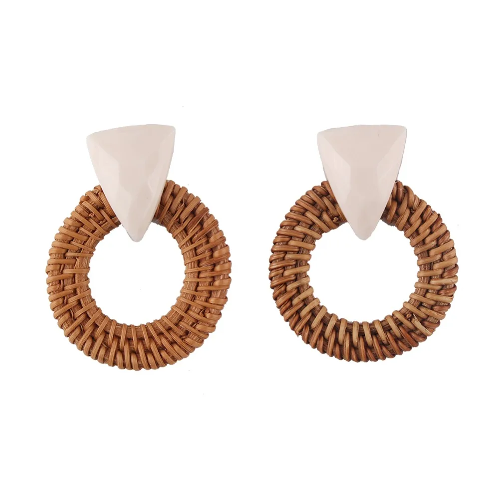 Серьги подвески Girlgo женские из бамбука модные Висячие Ювелирные Украшения