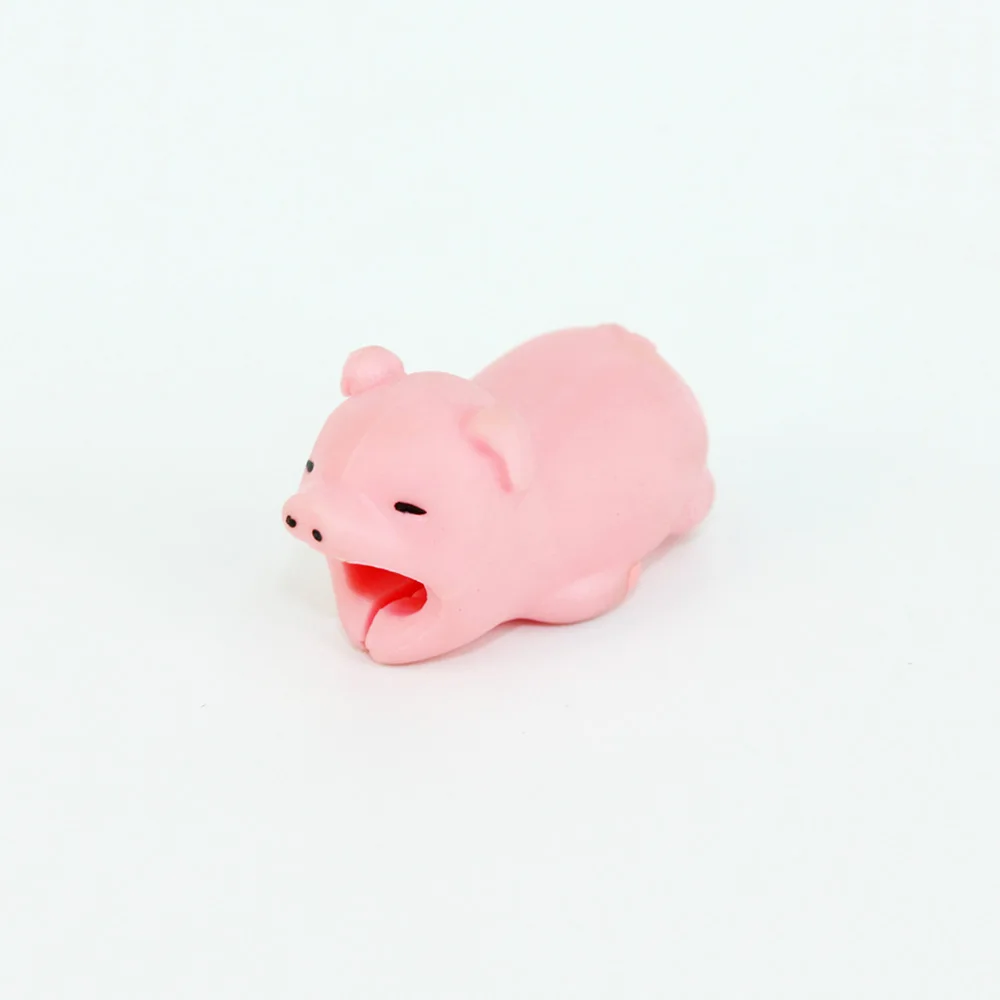 Pig Shape Прекрасный мультфильм зарядный кабель протектор для iPhone iPad Телефон планшеты usb линия зарядки животных стиль кабель укуса Winder Cover - Цвет: Pig Shape