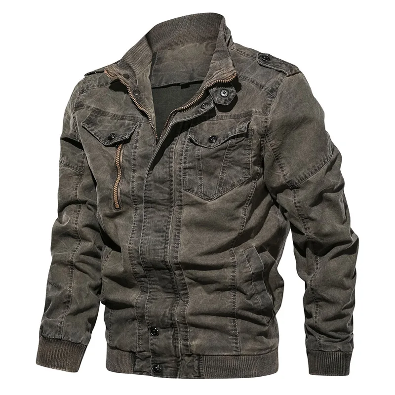 Gray Refire gear Pilot винтажные джинсы, куртка для мужчин, весенняя куртка-бомбер ВВС, военные тактические куртки, повседневные джинсовые мотоциклетные пальто 6XL - Цвет: Gray