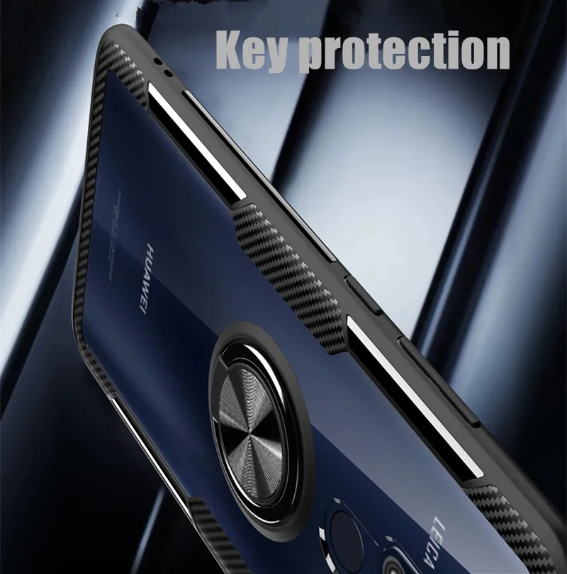Чехол из закаленного стекла для huawei mate 20 X чехол для huawei mate 20 9 10 Pro 30 P20 Lite кольцо на палец прозрачный противоударный чехол