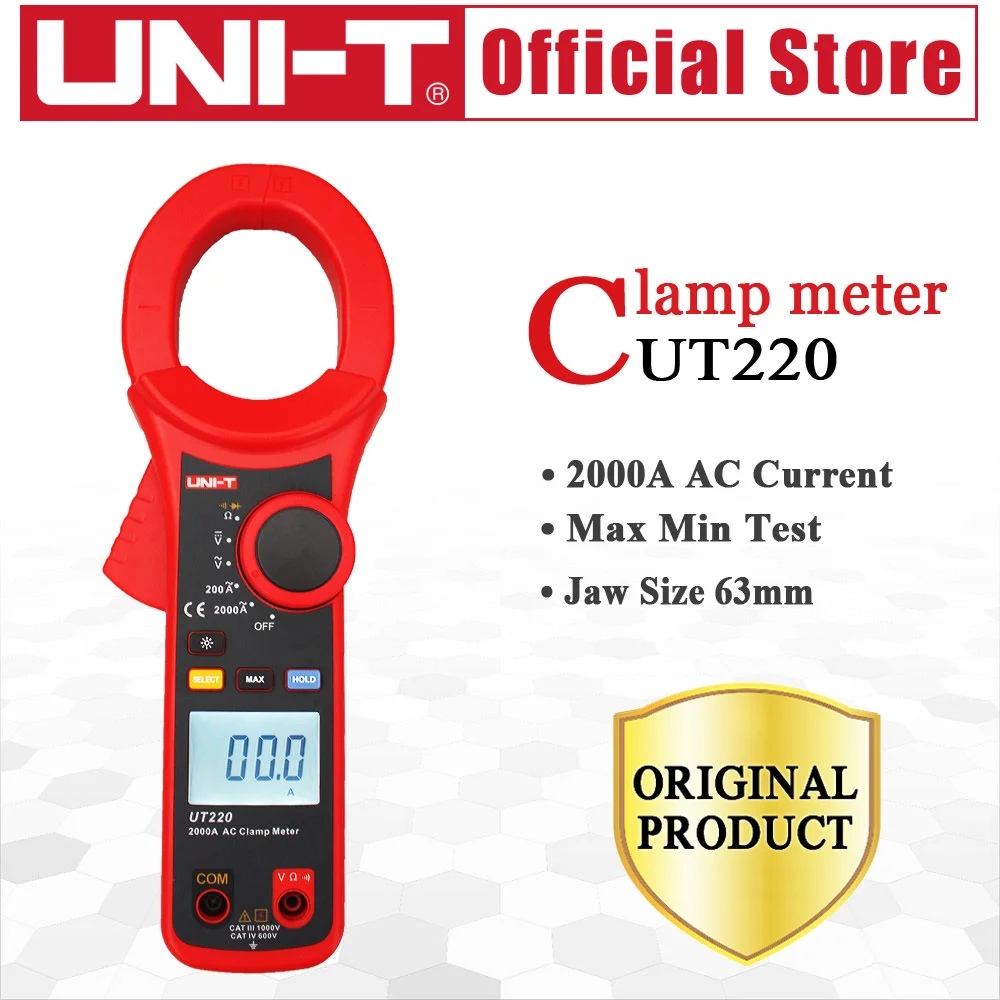 UNI-T UT220 2000A Цифровые токоизмерительные клещи измерительные мультиметры Авто Диапазон сопротивления