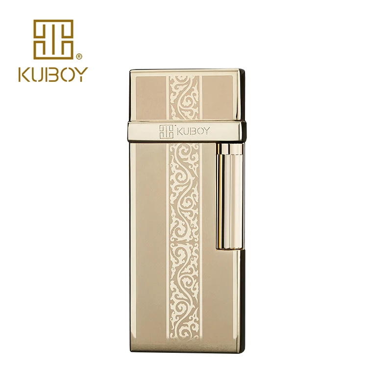 Высококачественная брендовая газовая зажигалка KUBOY белая матовая никелевая