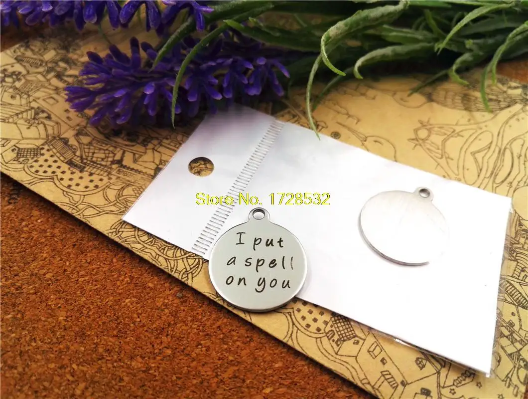 20 шт -- мм круг из нержавеющей стали круглый &quotя наложил заклинание на вас&quot одна