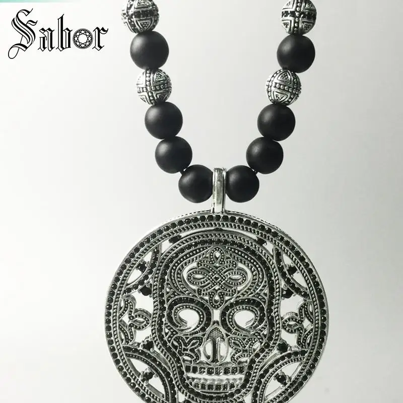 Ожерелье с черепом для женщин и мужчин модные ювелирные украшения серебряного
