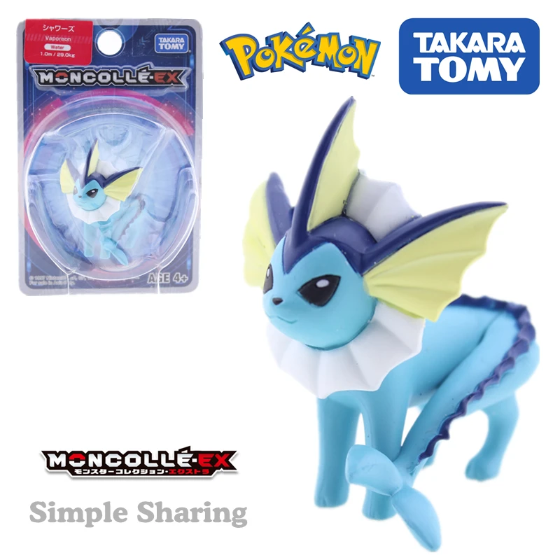 Takara Tomy Tomica Moncolle игровых ЕХ-модель воды Вапореон аниме Рисунок Детские литые