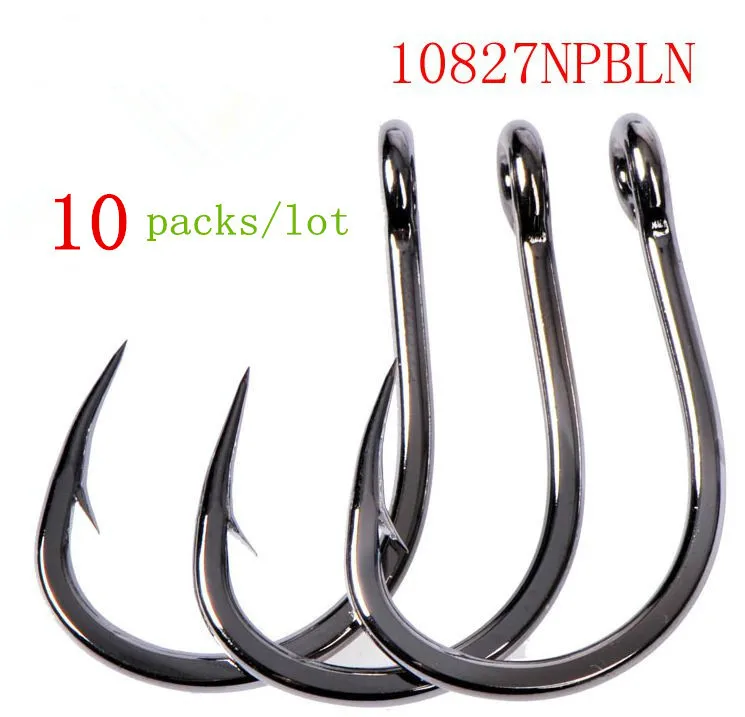 Mustad 10827np #10 упаковок/партия крючки для морской рыбалки ловли тунца железные